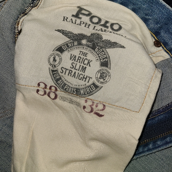 RALPH LAUREN POLO VARICK SLIM STRAIGHT JEANS 38X32 DENIM 38 - Picture 3 of 3